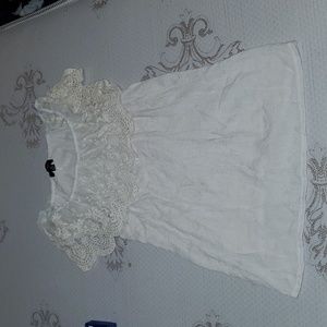 White/Cream lace thin long top size Medium